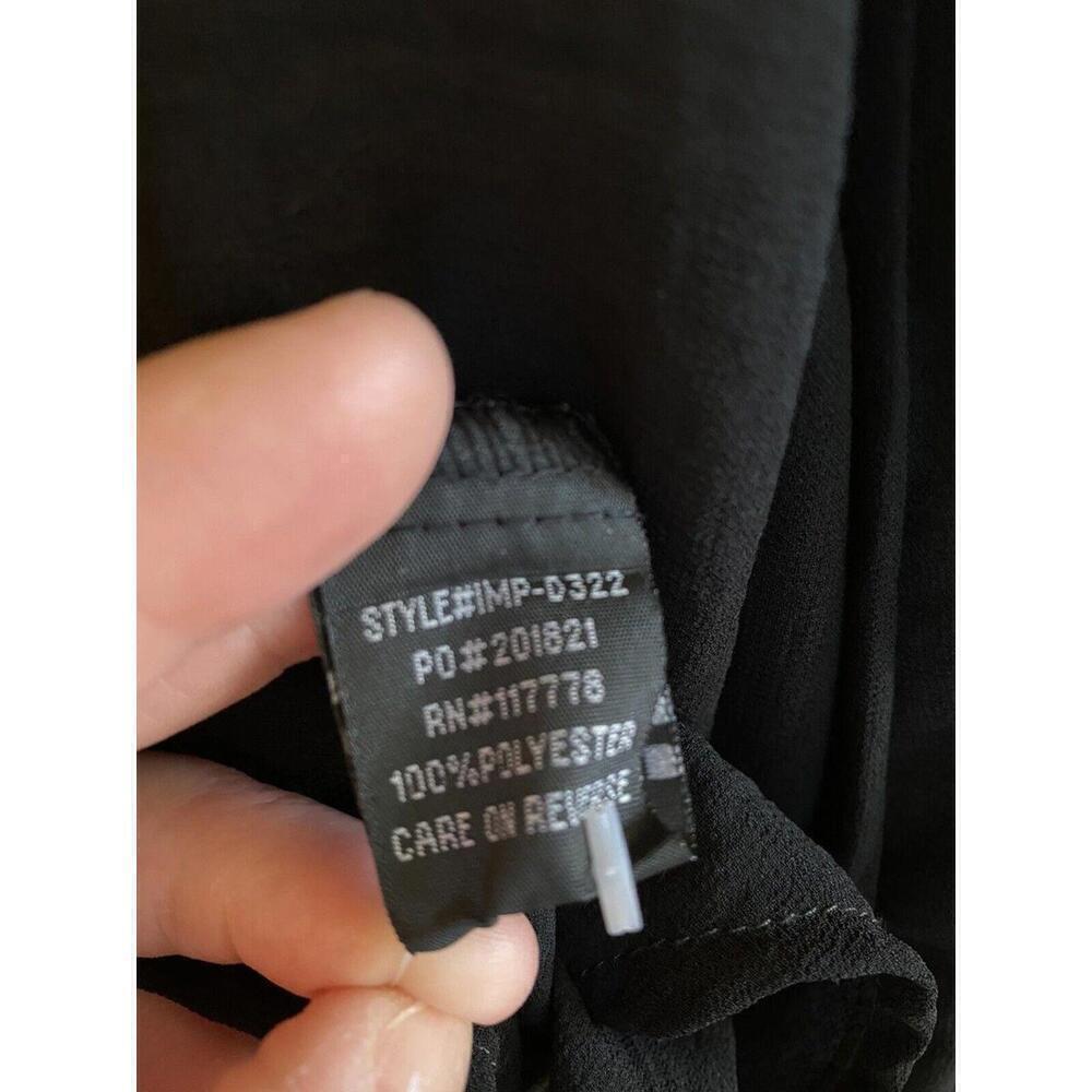 Love Stitch Black Sheer Button Down Blouse Sz.S - Picture 4 of 4